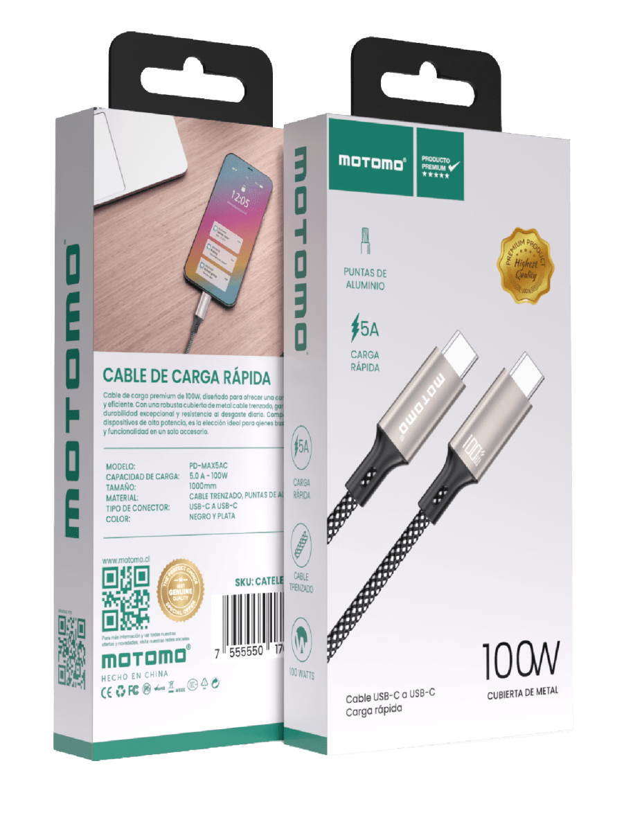 Cable Motomo PD-Max USB-C a USB-C 100W2