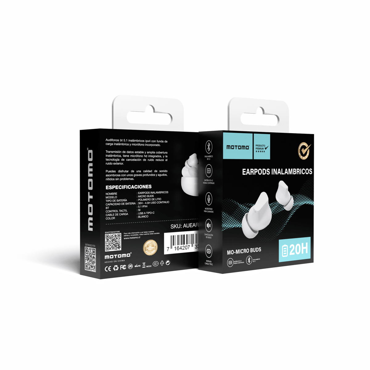 Earpods Motomo Micro Buds Blanco2