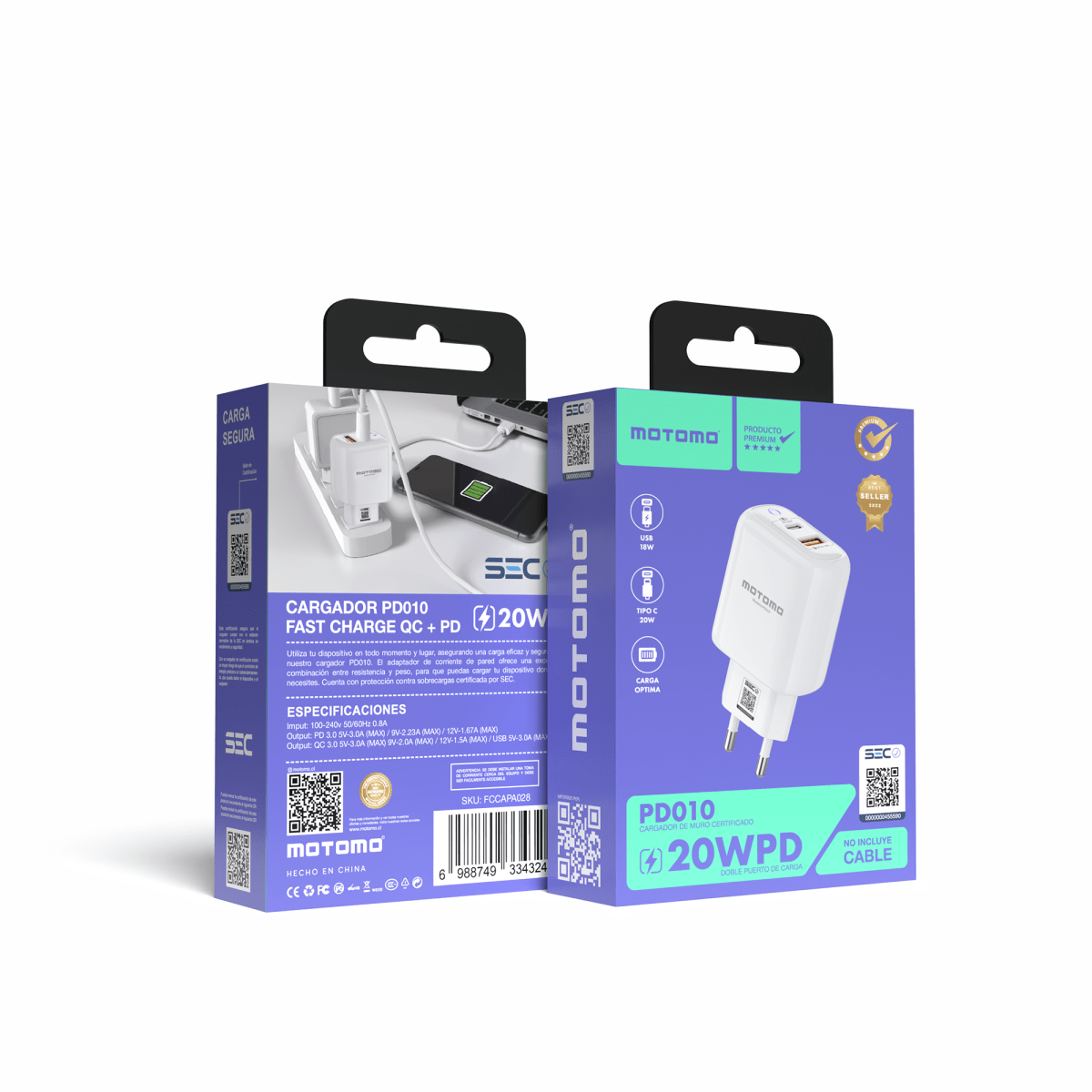 Cargador de Pared PD010 20W SIN CABLE2