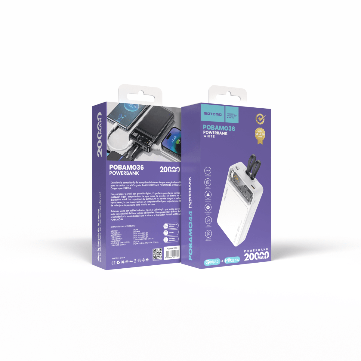 Motomo PB-MO36 20.000mAh 22.5W Blanco2