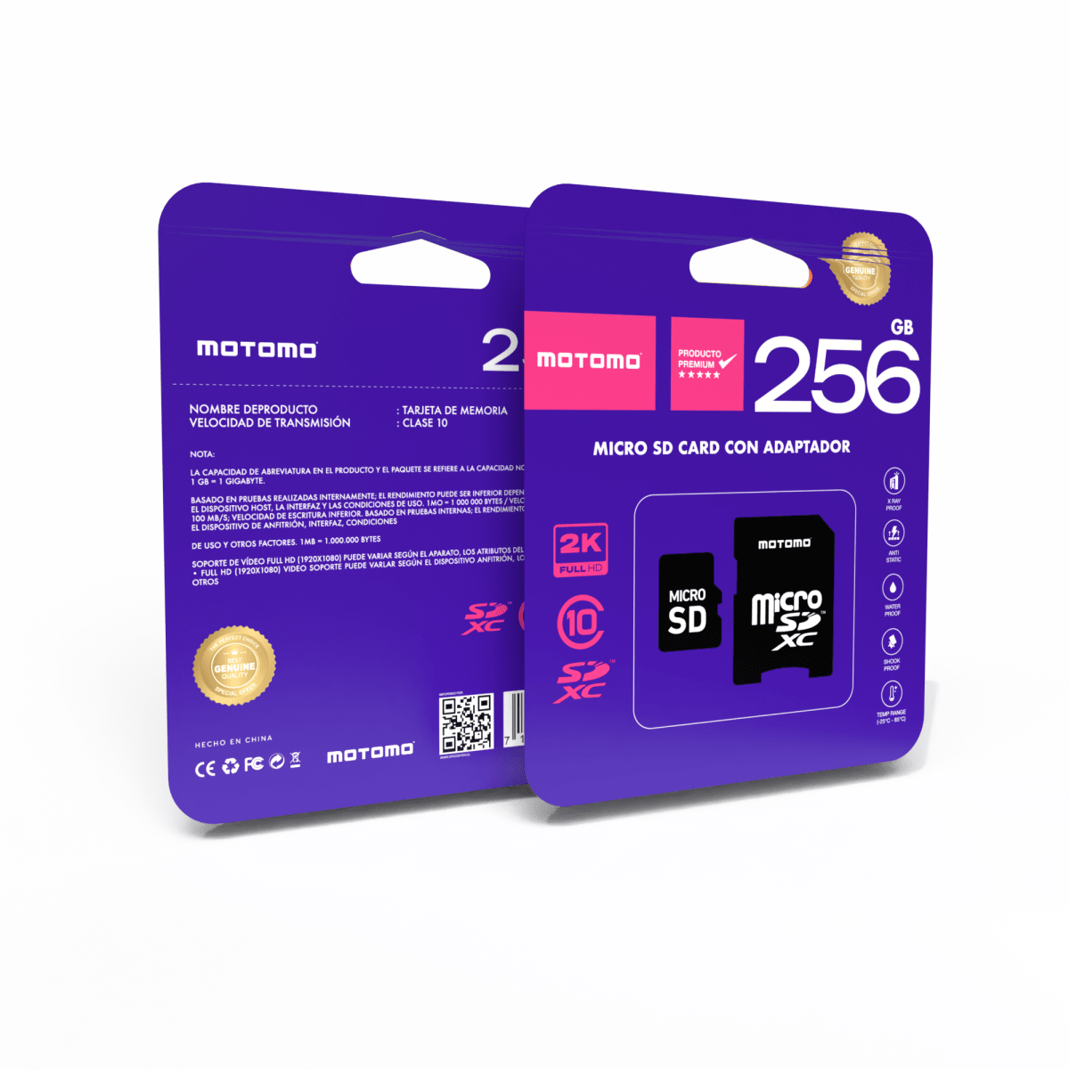Memoria Micro SD Motomo Micro SD Clase 10 256GB2