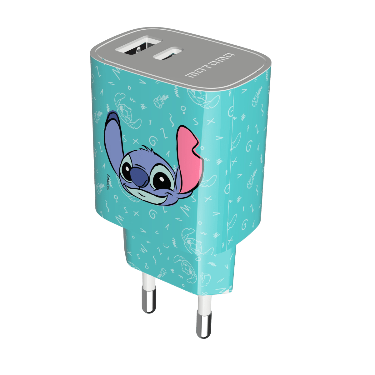 20W Disney Stitch Verde Cable Lightning 0