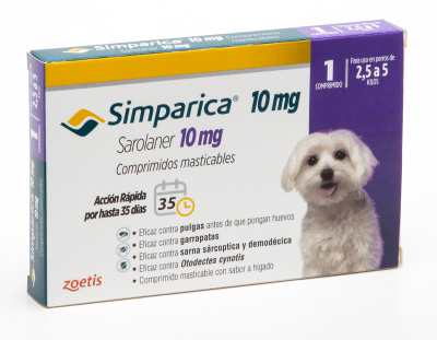 SIMPARICA 10 MG 2.5 A 5 KG 1 COMPRIMIDO
