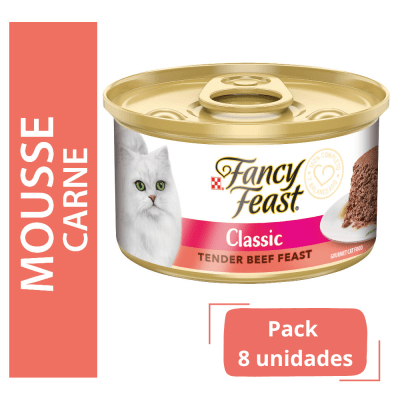 FANCY FEAST MOUSSE CARNE CAJA 8 UNIDADES