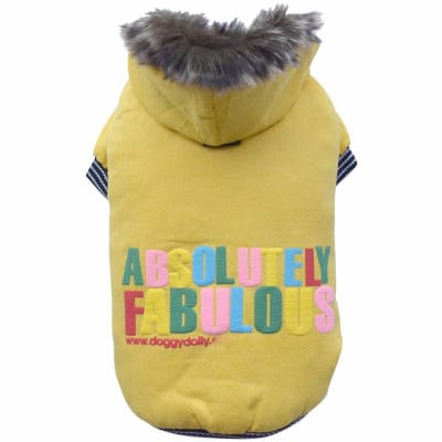 DOGGY DOLLY CHAQUETA AMARILLA CON GORRO Y CHIPORRO