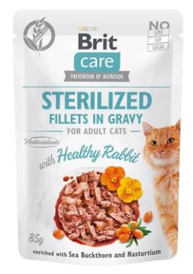 BRIT CARE POUCH FILLETS IN GRAVY ADULTO STERILIZED CONEJO 85 GRS