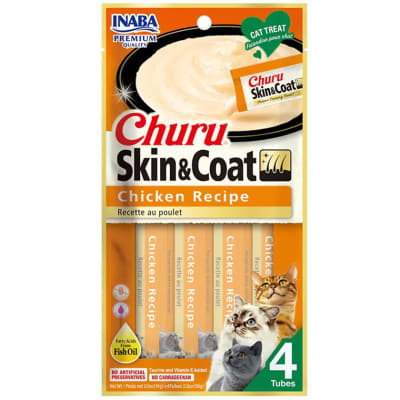 CHURU FELINO SKIN  & COAT POLLO X 4 UNIDADES