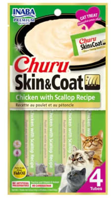 CHURU FELINO SKIN & COAT POLLO CON OSTION X 4 UNIDADES