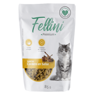 FELLINI POUCH CORDERO EN SALSA 85 GRS