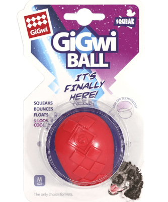 GIGWI BALL SQUEAKER ROJO/MORADO MEDIUM