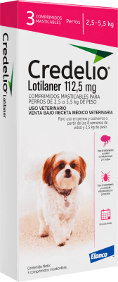 CREDELIO PERROS 2.5-5.5 KG 3 COMPRIMIDOS (VENC: ABRIL/2026)