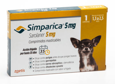 SIMPARICA 5 MG 1.3 A 2.5 KG 1 COMPRIMIDO