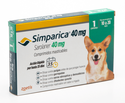 SIMPARICA 40 MG 10 A 20 KG 1 COMPRIMIDO1