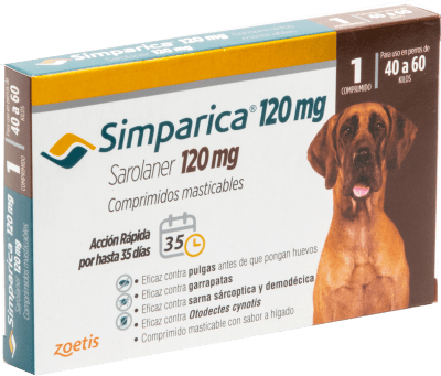 SIMPARICA 120 MG 40 A 60 KG 1 COMPRIMIDO