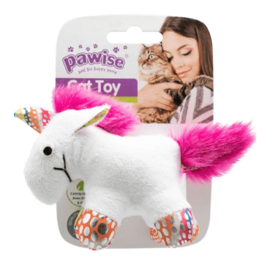 PAWISE JUGUETE GATO CON CATNIP UNICORNIO ROSA/BLANCO