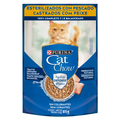 CAT CHOW POUCH GATO ESTERILIZADO PESCADO 85 GRS