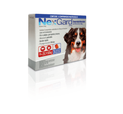 NEXGARD 25.1 A 50 KG 3 COMPRIMIDOS (VENC: JULIO/2026)