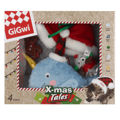 GIGWI PACK NAVIDEÑO GATO 4 PIEZAS