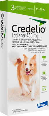 CREDELIO PERROS 11-22 KG 3 COMPRIMIDOS (VENC:ENE/2026)