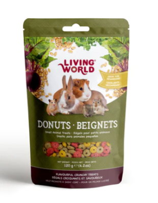 LIVING WORLD SNACK PEQUEÑOS ANIMALES DONUTS 120 GRS