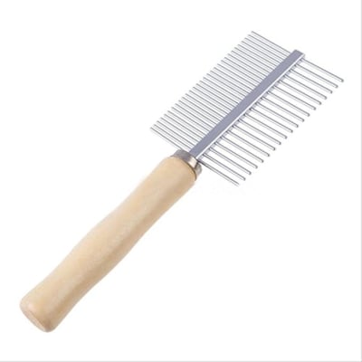 SOCOMED PEINE METAL CON MANGO MADERA DOBLE