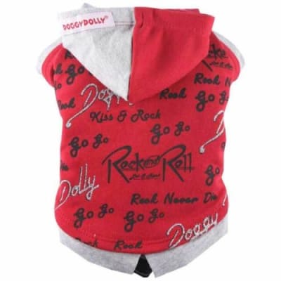 DOGGY DOLLY POLERON ROJO Y GRIS ROCK AND ROLL