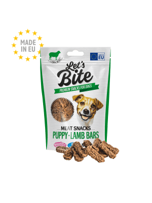 LETS BITE SNACKS PUPPY CORDERO 80 GRS1