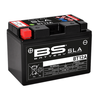 BATERIA MOTOCICLETA BT12A SLA ACTIVADA 12V 10,5AH 175CCA 150X87X105MM PI POS IZQUIERDO BS BATTERY1