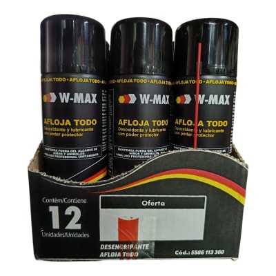 CAJA 12 UNID DESENGRIPANTE ANTIOXIDO W-MAX AFLOJA TODO SPRAY