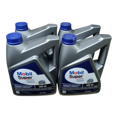 CAJA 4 UNIDADES ACEITE MOTOR MOBIL 10W40 4 LTS SUPER 20000 S2000