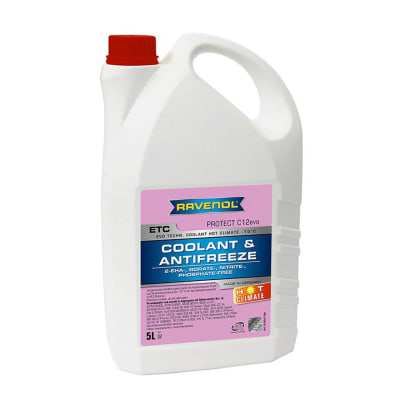 REFRIGERANTE COOLANT RAVENOL 5LTS  ECT HOT CLIMATE -15°C PROTEC G12EVO1