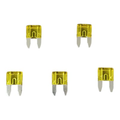 PACK 5 UNIDADES FUSIBLE 20 AMP AMARILLO MINI O PEQUEÑO 11X17 MM