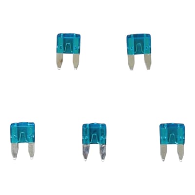 PACK 5 UNIDADES FUSIBLE 15 AMP AZUL MINI O PEQUEÑO 11X17 MM