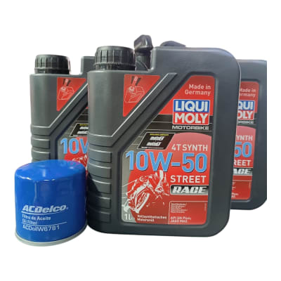 KIT MANTENCION CFMOTO 400 450 650 NK MT SR  3UNID LIQUI MOLY 10W50 + FILTRO