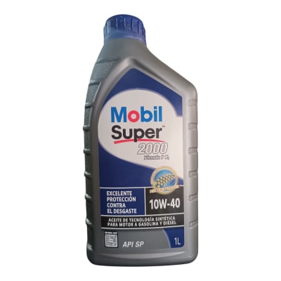 ACEITE DE MOTOR 10W40 SUPER 2000 TECNOLOGIA SINTÉTICA 1LT. MOBIL S2000 API SP