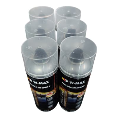 PACK 6 UNIDADES PINTURA COLOR ALUMINIO ALTA TEMPERATURA 600°C SPRAY W-MAX