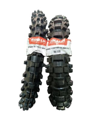 PACK 2 NEUMATICOS RINALDI RMX35 ENDURO 80/100-21 Y 110/100-18 ARO 21 Y ARO 181