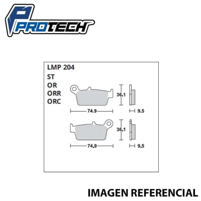 PASTILLA DE FRENO PROTECH LMP-204 XR-250 LONCIN 250 ENDURO TRASERA