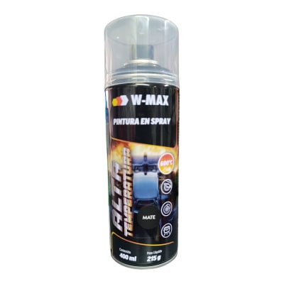 PINTURA SPRAY ALTA TEMPERATURA NEGRO MATE W-MAX 400ML