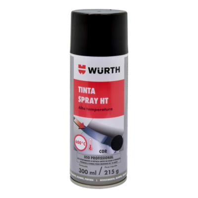 PINTURA COLOR NEGRO MATE ALTA TEMPERATURA 600°C SPRAY WURTH1