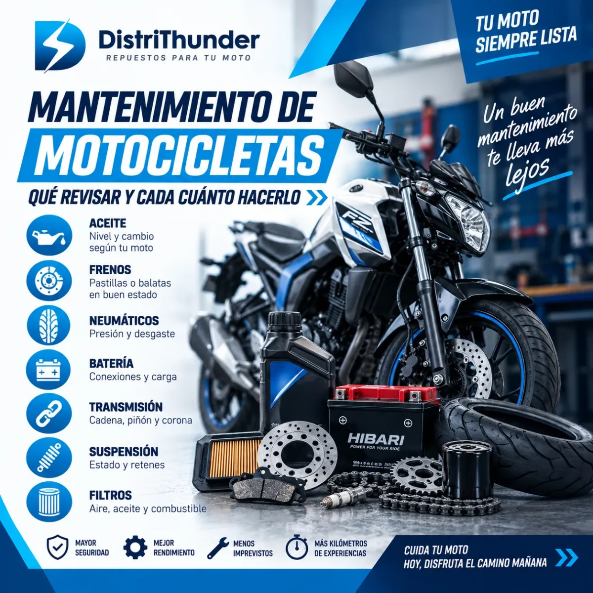 Mantenimiento de motocicletas: guía completa para tu moto
