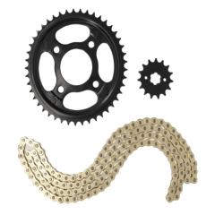 Kit de Transmisión NPC Hyper Series Honda XBlade 160 15T 45T Cadena 428H 132 Eslabones Dorado (Freno Balata)