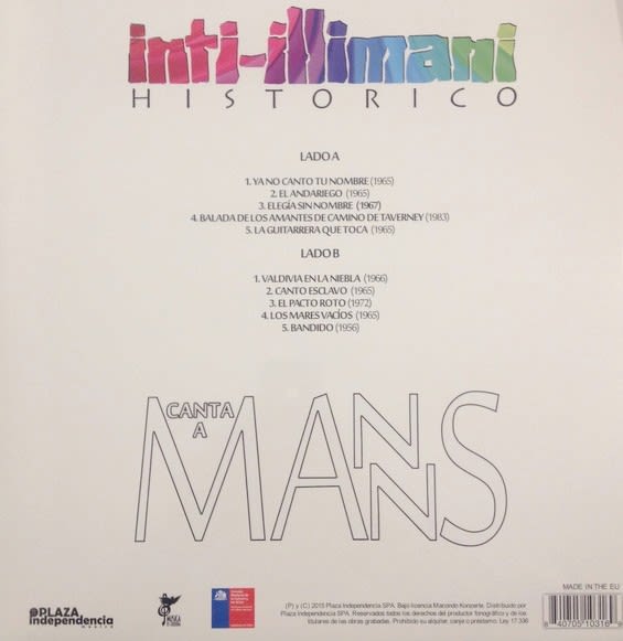 Inti Illimani Histórico Canta A Manns Vinilo2