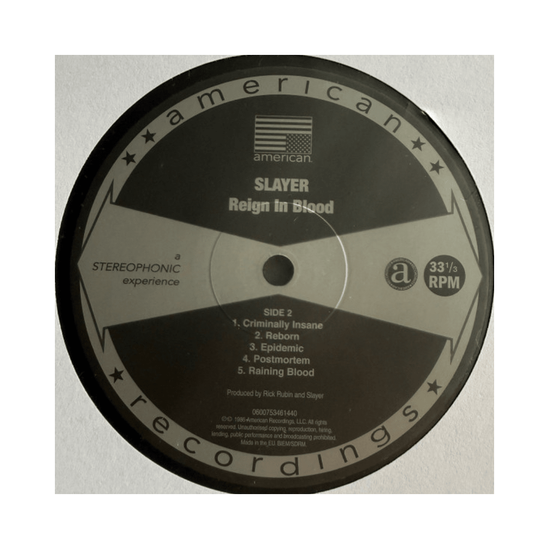 Slayer Reign In Blood Vinilo4
