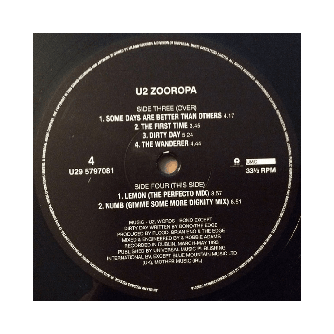 U2 Zooropa Vinilo 6
