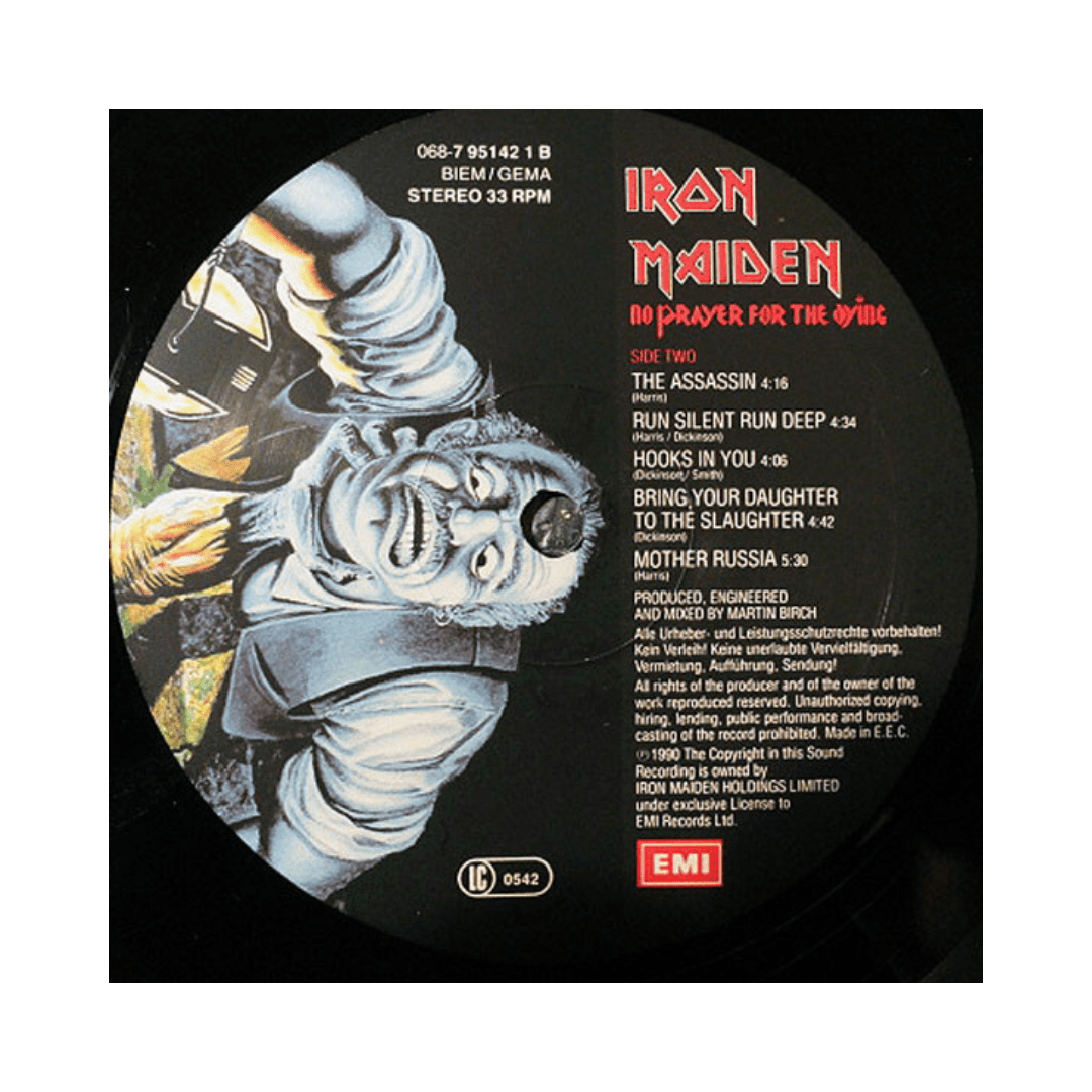 Iron Maiden No Prayer For The Dying + Libro Vinilo4