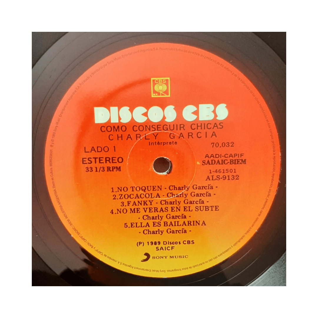 Charly Garcia Como Conseguir Chicas vinilo2