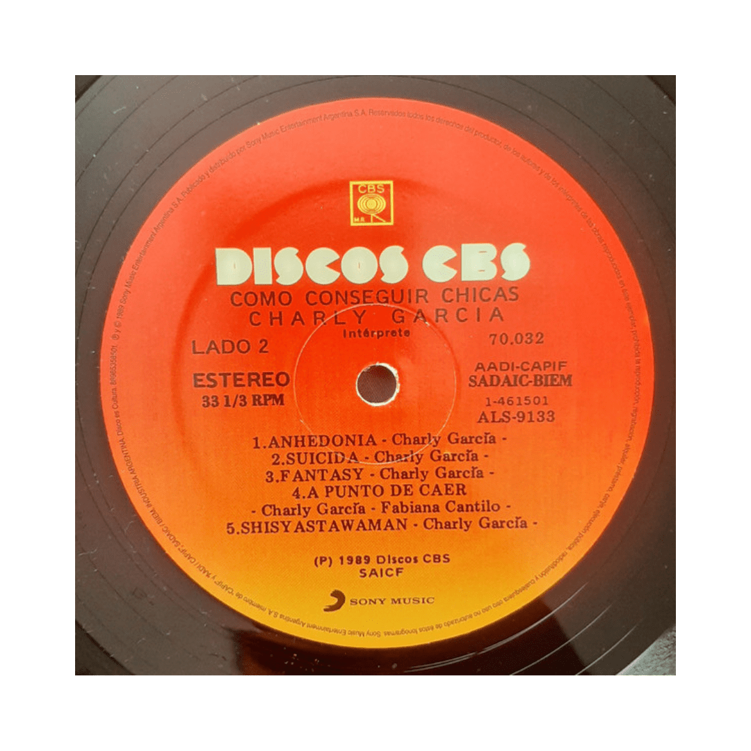 Charly Garcia Como Conseguir Chicas vinilo4