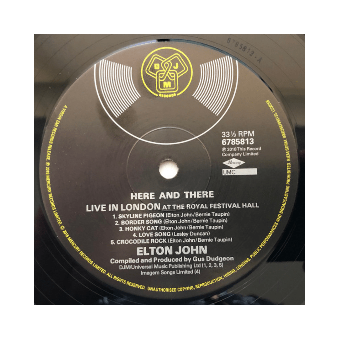 Elton John Here And There Vinilo4