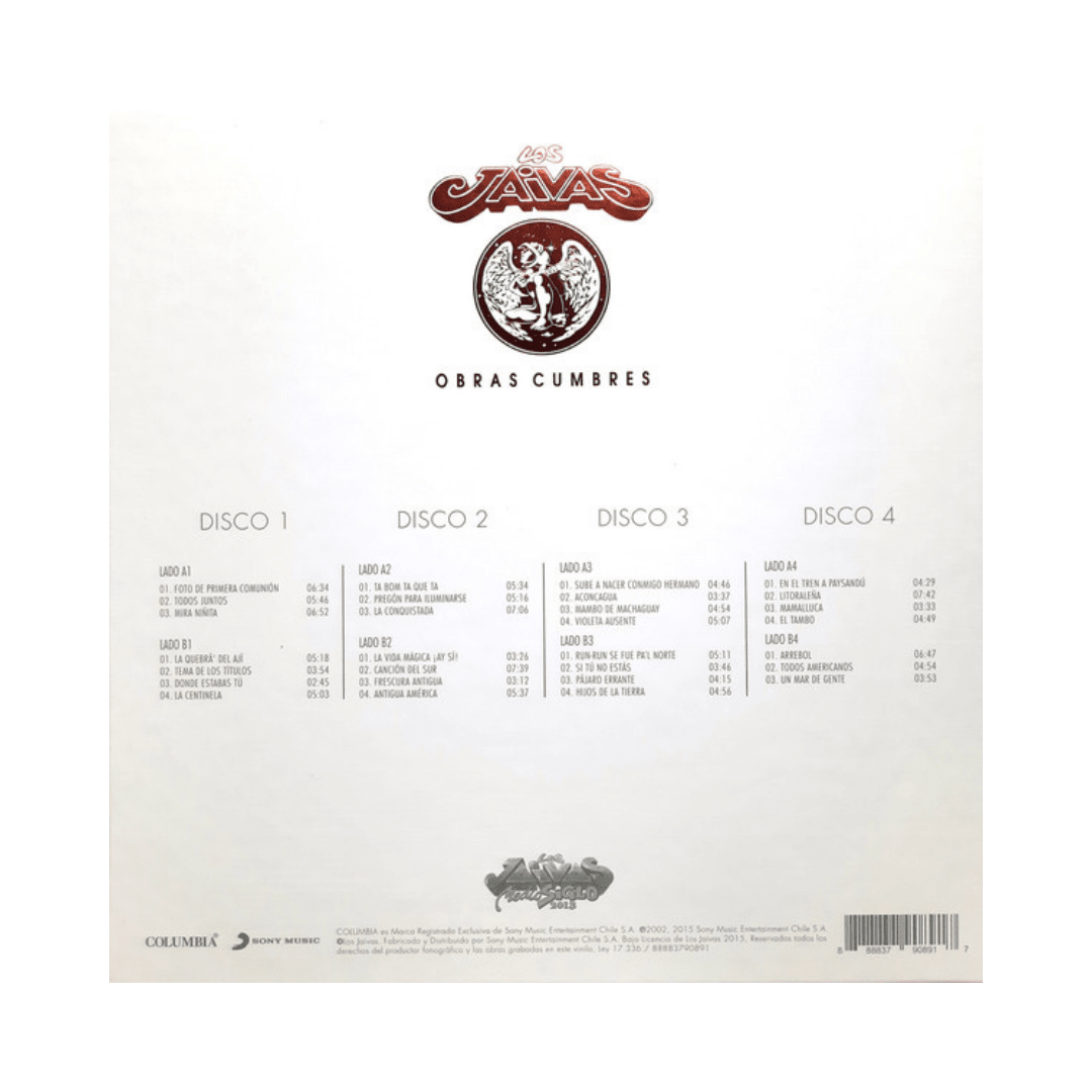 Los Jaivas Box Obras Cumbres 4 Lp Los2